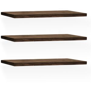 Decowood Ensemble 3 etageres flottantes en bois de sapin marron fonce 200cm