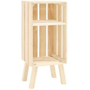 Decowood Table de chevet en bois de pin verticale naturelle 25,5x66cm