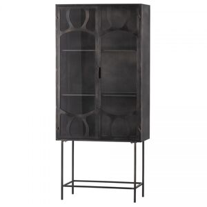 WOOOD Buffet vitrine en metal noir style moderne