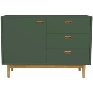 Meubles & Design Buffet bas scandinave 1 portes 3 tiroirs en bois vert