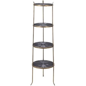 Altobuy Etagere 4 plateaux metal noir et or vieilli