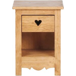 Grenier Alpin Table de chevet pin massif et coeur