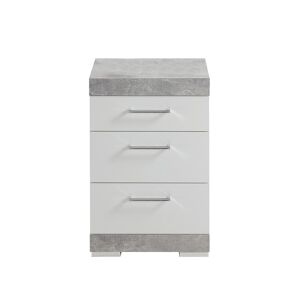Calicosy Table de chevet avec 3 tiroirs H64cm - Bristol - Gris beton