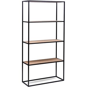 Nordlys Etagere style industriel de 4 niveaux en bois et metal noir