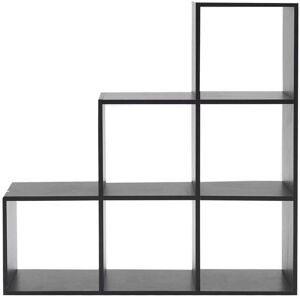 Mobili Rebecca Bibliotheque en echelle avec 6 cubes en mdf noir