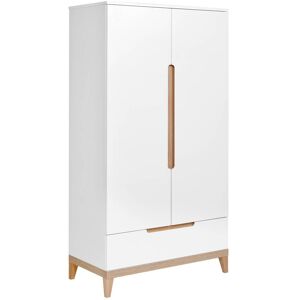 CAMIF Armoire 2 portes avec tiroir effet bois Blanc