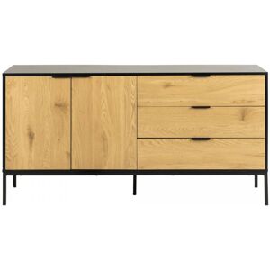 Meubles & Design Buffet 2 portes 3 tiroirs en bois et metal noir