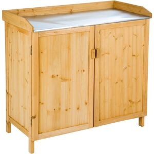 Tectake Armoire de jardin basse Table de jardinage en Bois de pin impregne