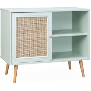 sweeek Meuble de rangement en cannage, vert celadon