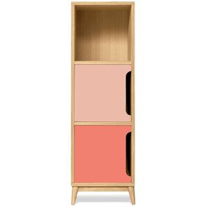 Kulile Colonne de rangement, rose blush et rose corail, 2 portes- 1143632