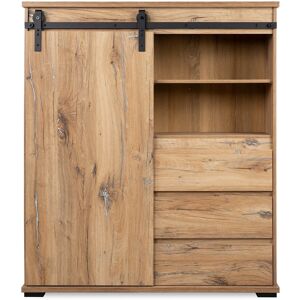 Calicosy Vaisselier 1 porte coulissante 3 tiroirs 2 niches L120 cm