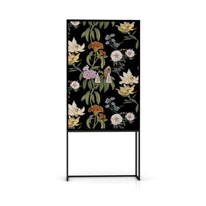 RNT by Really Nice Things Buffet armoire 2 portes en MDF imprime floral fond noir
