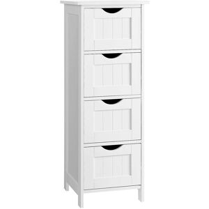 Calicosy Chiffonnier de rangement 4 tiroirs blanc L30 x H82 cm