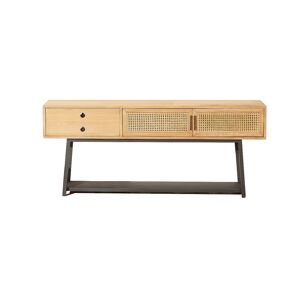 Robin des Bois Console chene clair et cannage