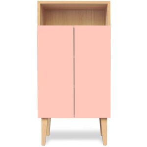 Kulile Petit meuble d'entree en rose blush, 2 portes - 1005042