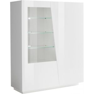 Dmora Vitrine effet bois blanc avec led