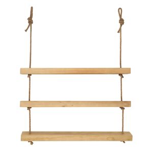 Hannun Etagere suspendue en bois de couleur naturelle 3 etages 100 cm