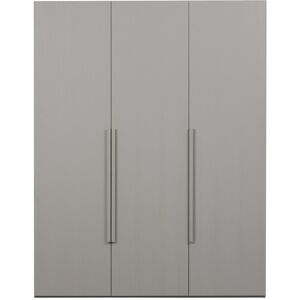 WOOOD Armoire 3 portes en bois H210cm gris clair