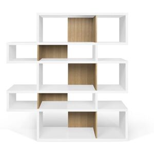 TEMAHOME Bibliotheque placage blanc et chene naturel