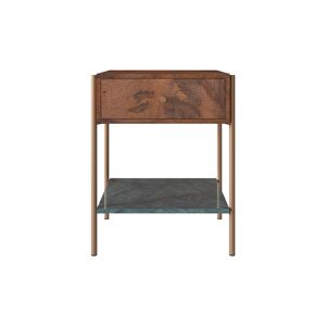 Rendez-Vous Deco Table de chevet en bois de manguier et marbre vert