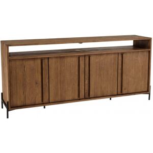 MACABANE Buffet 4 portes 2 niches en bois de teck recycle