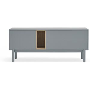 TEULAT Meuble tv 1 porte 1 niche et tiroir en bois L140cm gris perle