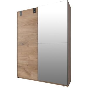 Calicosy Armoire 2 portes coulissantes 1 porte miroir + 1 porte chene - L135 cm