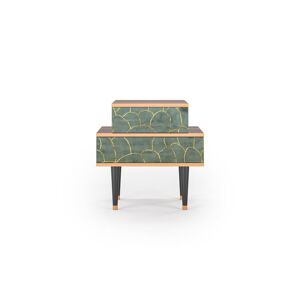 Storyz Table de chevet bleu-vert 2 tiroirs L 58 cm