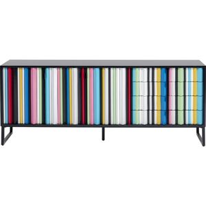 Kare Design Buffet 3 portes 4 tiroirs multicolore et acier noir