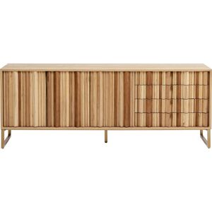 Kare Design Buffet 3 portes 4 tiroirs en frene et acier dore