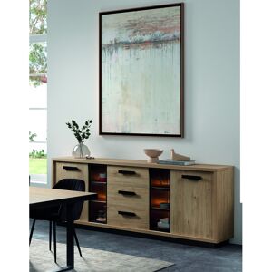 Deladeco Buffet/bahut contemporain 240 cm chene clair