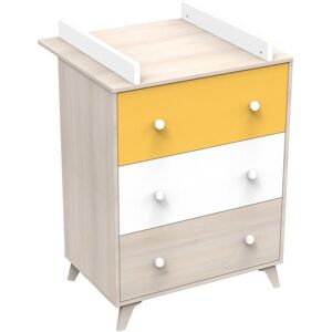 Baby Price Commode a langer 3 tiroirs en melamine beige clair