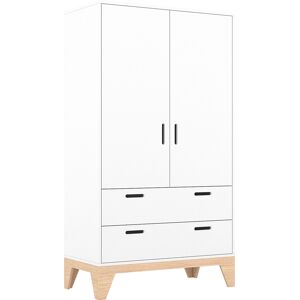 Songes et rigolades Armoire 2 portes 2 tiroirs blanc naturel