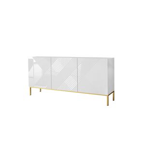 Best Mobilier Buffet bas contemporain 160 cm blanc / dore