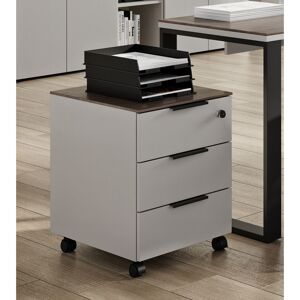 Vivabita Caisson de bureau moderne gris/noyer