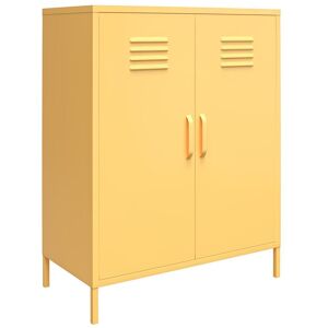 Novogratz Armoire avec 2 portes en metal jaune