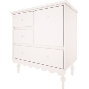 Wood Luck Design Commode 3 tiroirs 1 porte blanc