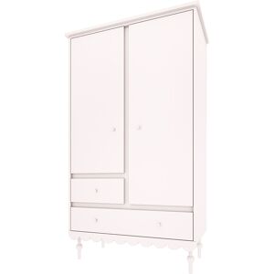 Wood Luck Design Armoire 2 portes 2 tiroirs blanc