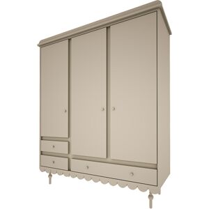 Wood Luck Design Armoire 3 portes 3 tiroirs olive