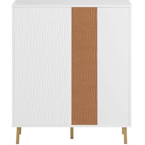 SoBuy Armoire de rangement 2 portes effet bois blanc