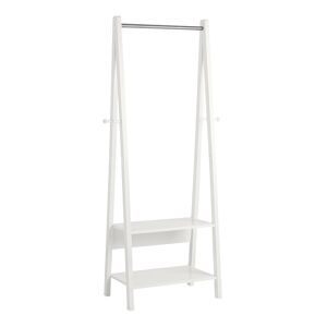 SoBuy Porte-Vetement 2 etageres effet bois blanc