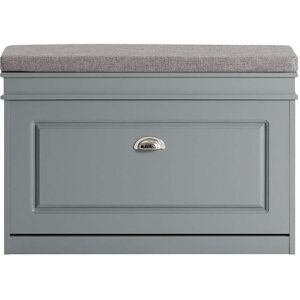 SoBuy Banc d'entree 1 porte abattante effet bois gris