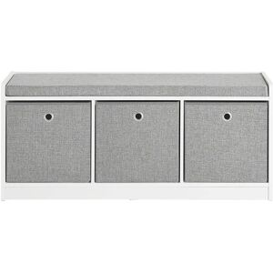 SoBuy Banc d'entree 3 paniers effet bois gris fonce