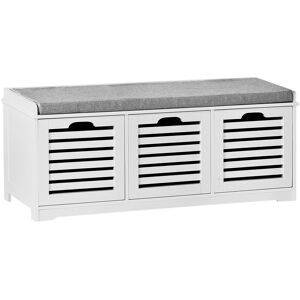 SoBuy Banc d'entree 3 cubes effet bois blanc