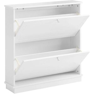 SoBuy Armoire a chaussures avec 2 abattants effet bois blanc