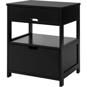 SoBuy Table de chevet avec 2 tiroirs effet bois noir