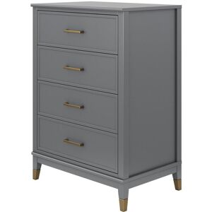 CosmoLiving by Cosmopolitan Commode avec 4 tiroirs en MDF Gris Graphite