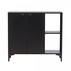 Meubles & Design Buffet bas 2 portes 2 etageres en metal noir