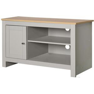 Loft24 Meuble TV 1 porte en MDF chene et gris