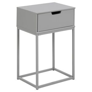 Toilinux Table de chevet 1 tiroir en mdf et metal gris